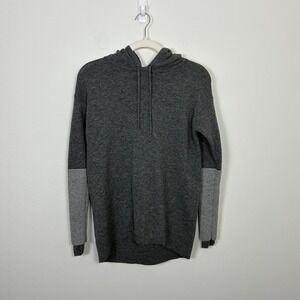 Athleta Merino Wool Hooded Long Sleeve Sweater Women's Small Minimalist Neutral